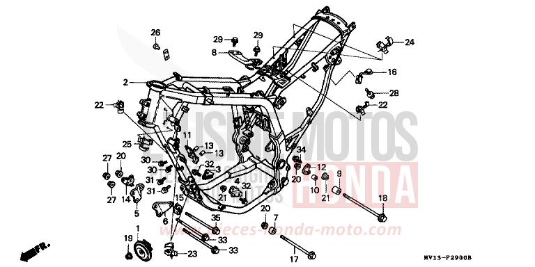 CARROSSERIE DE CHASSIS de Africa Twin 750 SPACE BLUE (PB136I) de 1992